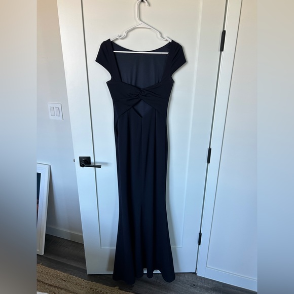 Navy BHLDN bridesmaid gown. - Picture 2 of 2